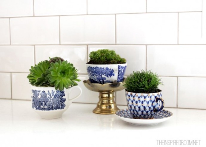 11 Cute Indoor Planter DIY Ideas | tea cup plant DIY | A Visual Merriment Round Up